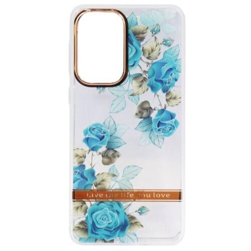 Chameleon Gumiran ovitek (TPUP) za Samsung Galaxy A33 5G - Flowers - moder Cene