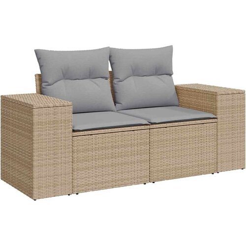  Sjedeća garnitura za vrt 9 kom. Bež poliratan 200 x 200 x 85 cm Slike