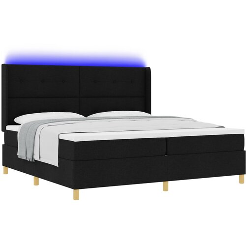 vidaXL Box spring krevet s madracem Crna 200 x 200 cm tkanina Cene