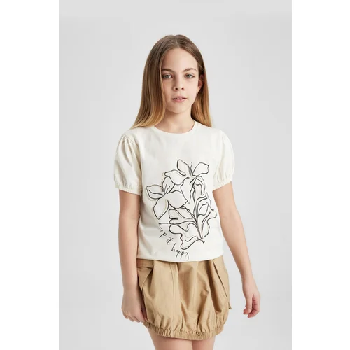 Defacto Girls Printed Short Sleeve T-Shirt