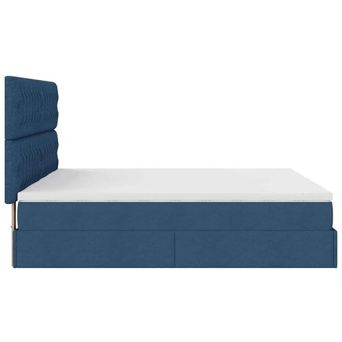 VidaXL otomanski okvir kreveta s madracima plavi 180x200cm od tkanine Slike