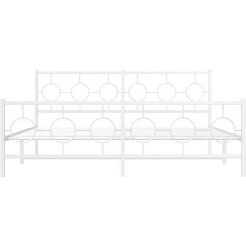  Metalni okvir kreveta uzglavlje i podnožje bijeli 180x200 cm Slike