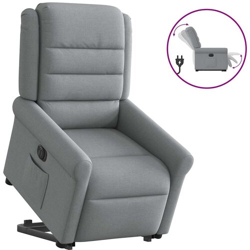 VidaXL Električni naslonjač na podizanje svjetlosivi od tkanine Slike