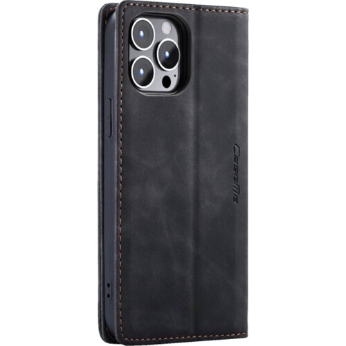 CASEME Futrola preklopna za iPhone 15, koža, crna – Flip Leather Phone Case iPhone 15 Cene