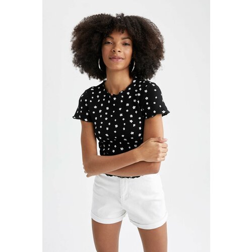 Defacto Slim Fit Short Sleeve Polka Dot Print T-Shirt Slike