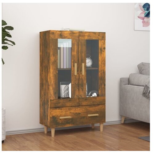  Visoka omarica dimljeni hrast 70x31x115 cm inženirski les Cene