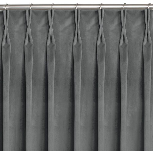  Curtain VILA color graphite style classic flex 9.5 cm with double pleat velvet 200x175 HOMEDE Slike