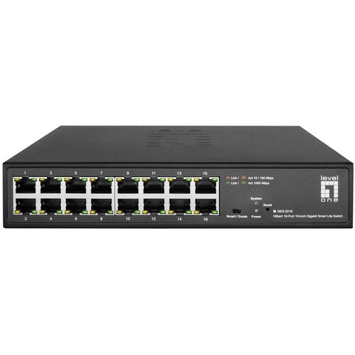  LevelOne Hilbert 10” 16-Port Gigabit Smart Lite Switch, 16 x Gigabit RJ45 (10 /100 /1000) Cene
