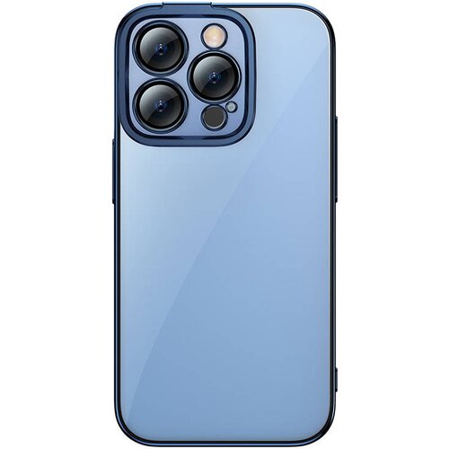 Baseus Komplet Glitter Transparent Case and Tempered Glass za iPhone 14 Pro (moder), (20605225) Slike