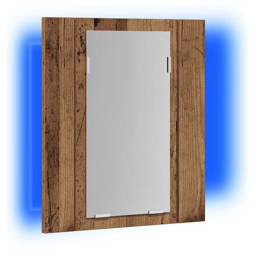  LED kupaonski ormarić s ogledalom boja hrasta 40x12x45cm drveni Smeđa Slike