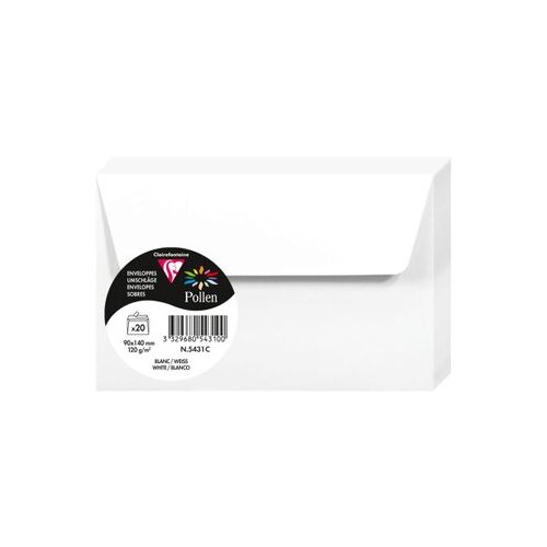 Clairefontaine kuverte Pollen 90x140mm 120gr bijele 1/20 Cijene