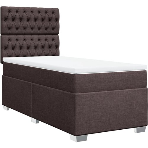 VidaXL Box spring postelja z vzmetnico temno rjava 80x200 cm blago, (21261112) Slike