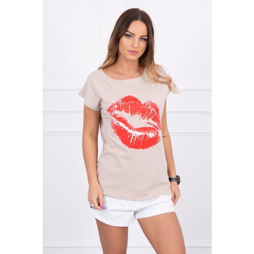 Kesi Blouse with beige lip print Cijene