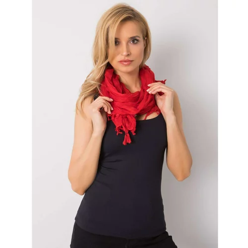 Fashion Hunters Women's red scarf with fringes