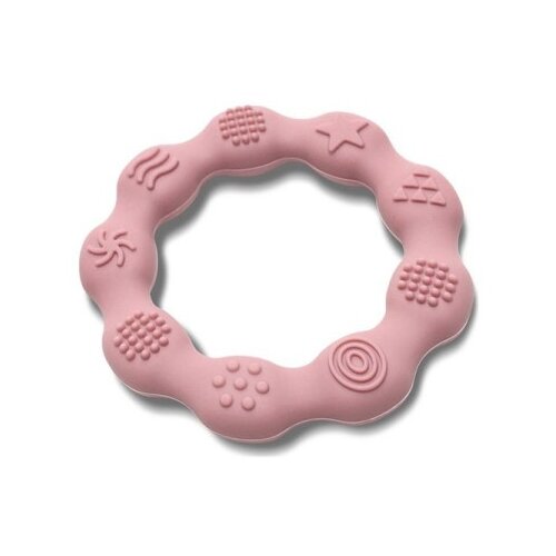 Lorelli silikonska glodalica za bebe ring - natural deep pink ( 10210920002 ) Slike