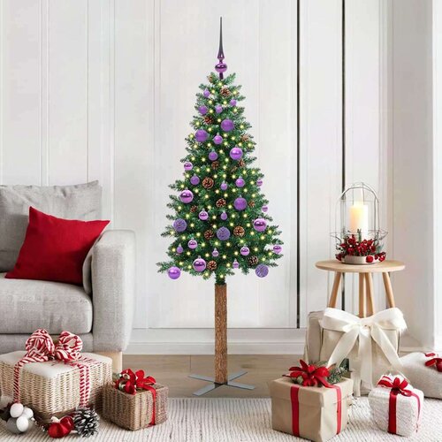 vidaXL Ožja jelka med 150 LED Zelena 150 cm PVC in trden bor Cene