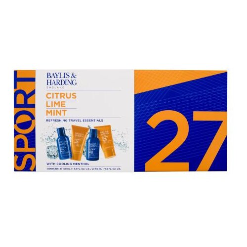 Baylis & Harding Citrus Lime Mint Refreshing Travel Essentials set: gel za prhanje za telo in lase 100 ml + čistilni gel za obraz 100 ml + gel za prhanje 50 ml + balzam po britju 50 ml za moške Cene