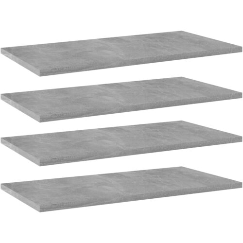 Police za knjige 4 kom siva boja betona 60x30x1,5 cm od iverice Cijene