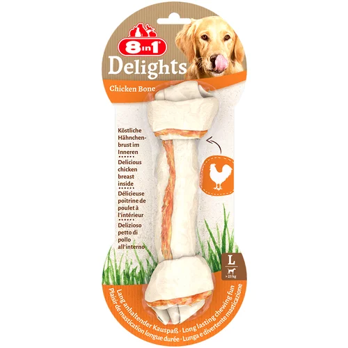 8in1 Delights kosti za žvečenje piščanec - Varčno pakiranje: L, 6 x 85 g (6 kosov)