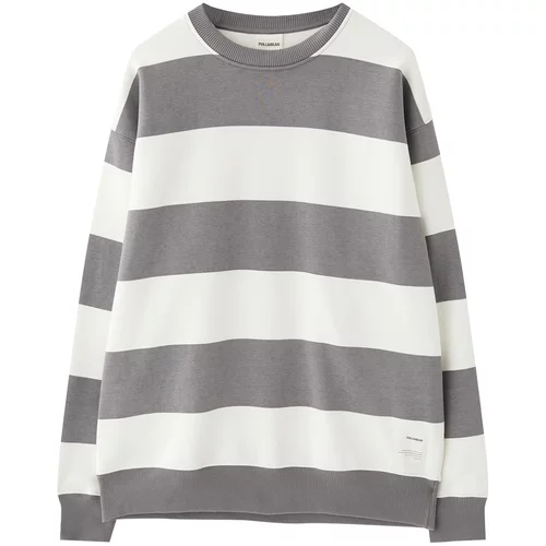 Pull&Bear Sweater majica siva / prljavo bijela