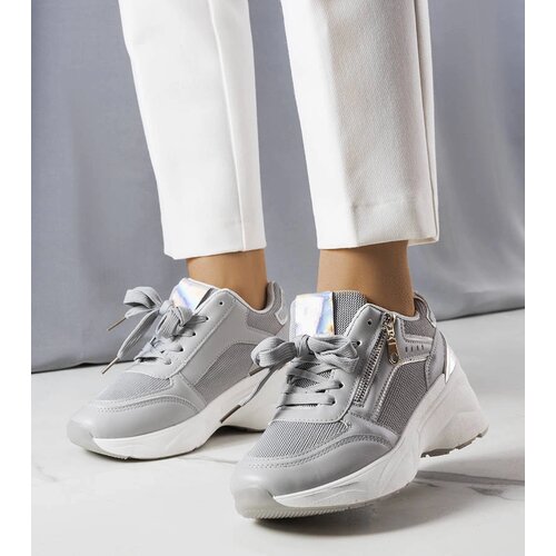 Gemre Gray wedge sneakers Stacey Cene