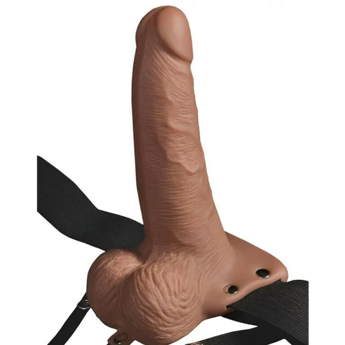 Fetish Fantasy Series - ADJUSTABLE HARNESS REALISTIC PENIS WITH RECHARGEABLE TESTICLES AND VIBRATOR 15 CM