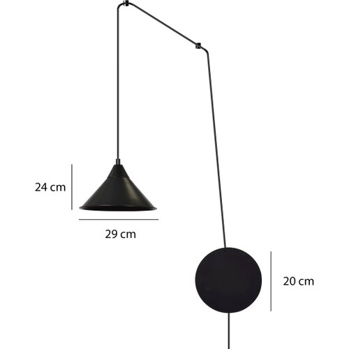  Visilica na sajli ABRAMO 1xE27/15W/230V crna Slike