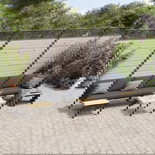 vidaXL 5-dijelni set vrtnih sofa s jastucima crni aluminijski Cijene