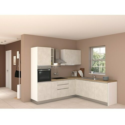 Marinelli Cucine Montažna kutna kuhinja Marina (&amp;Scaron; x D: 250 x 225 cm, Bijela, S električnim uređajima, Sudoper na desnoj strani) Slike