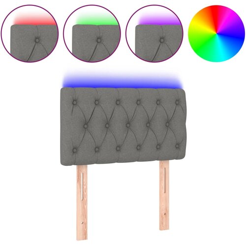 VidaXL LED posteljno vzglavje temno sivo 80x7x78/88 cm blago, (20737520) Slike