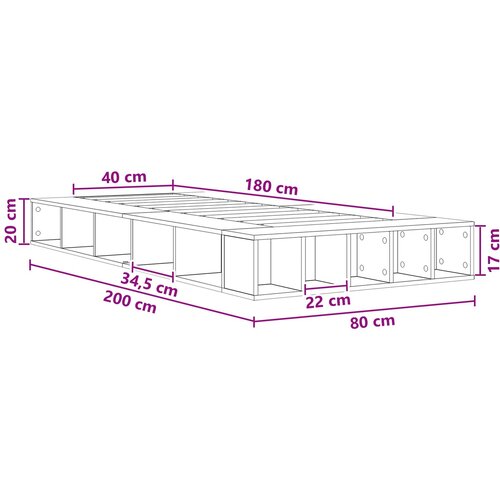  Okvir kreveta s pohranom s policom Hrast sonoma 80 x 200 cm Slike