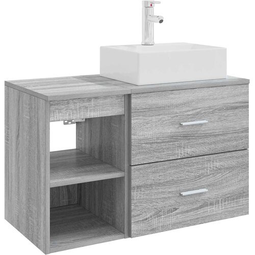 vidaXL Komplet pohi&scaron;tva za kopalnico 2 pcs Siva Sonoma Inženirski les, (5000246241) Cene
