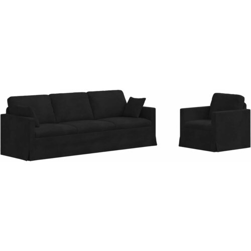 VidaXL Sofa 2 pcs Crna 228 x 78 x 80 cm Bar&amp;scaron;un Slike