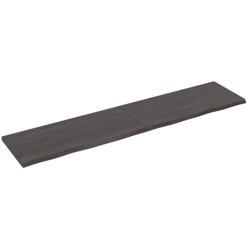 vidaXL Zidna polica tamnosmeđa 220x50x(2-4) cm od obrađene hrastovine Cijene