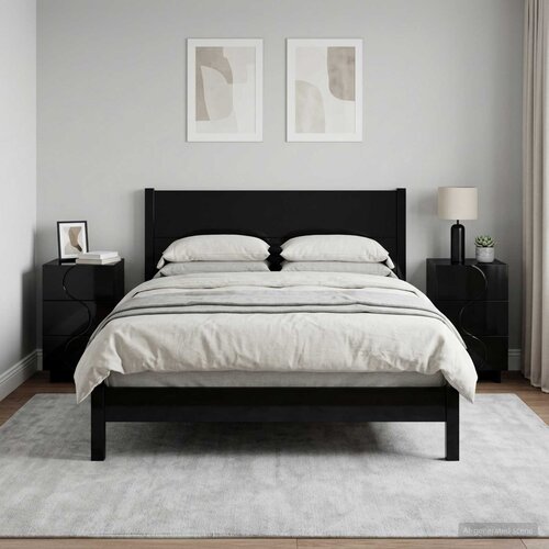  Noćni ormar 2 pcs Crna 33,5 x 34,5 x 60 cm Konstruirano drvo Slike