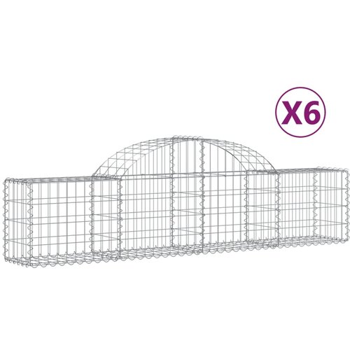 vidaXL Obokane gabion košare 6 kosov 200x30x40/60 cm pocinkano železo, (20758098) Cene