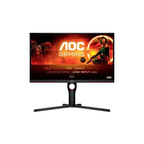 AOC 25G3ZM/BK ekran za igranje Energetska učinkovitost 2021 E (A - G) 62.2 cm (24.5 palac) 1920 x 1080 piksel 16:9 1 ms HDMI™, DisplayPort, slušalice (3.5 mm jack) VA LCD