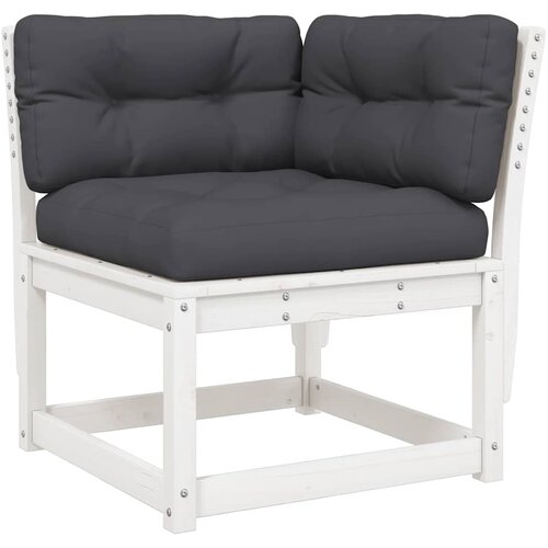  6-dijelni set vrtnih sofa s jastucima bijeli masivna borovina Slike