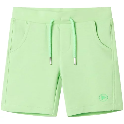 vidaXL Otroške kratke hlače fluorescentno zelene 140