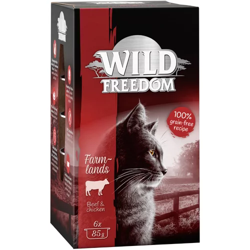 Wild Freedom Varčno pakiranje Adult pladnji 24 x 85 g - Farmlands - Govedina & piščanec