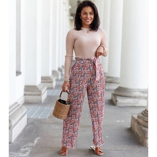 UR/CEO Red wide pleated women's pants Saliha Cijene
