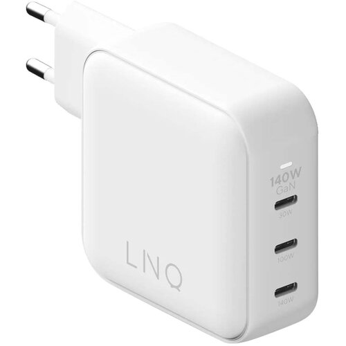 LINQ GAN omrežni polnilnik s 3 USB-C priključki, Power Delivery 140W, Bela, (5000190840) Cene