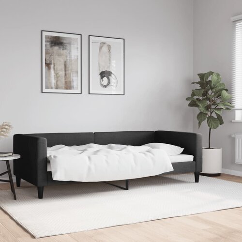 VidaXL Raztegljiva postelja črna 90x200 cm blago Slike
