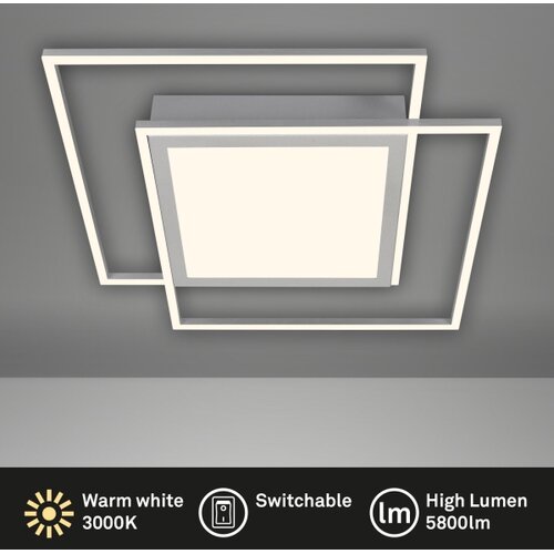 BRILO LED plafonjera 2xLED/16W/230V + LED/19W 51,5x51,5 cm matni hrom Slike