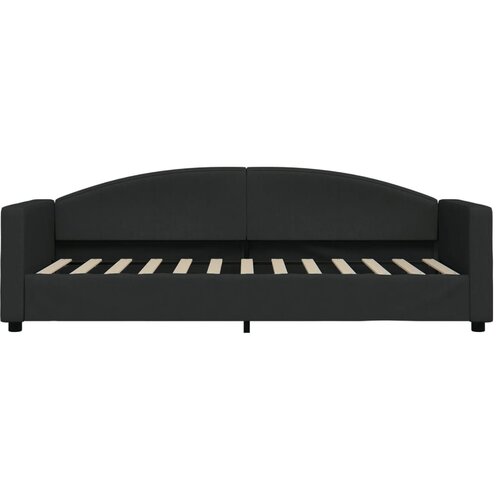  Dnevni krevet s madracem crni 80 x 200 cm od tkanine Slike