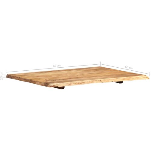 VidaXL stolna ploča od masivnog bagremovog drva 80 x (50-60) x 2,5 cm Slike