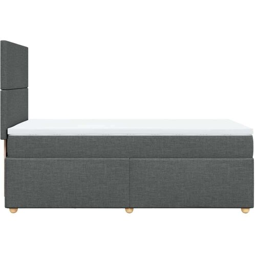 VidaXL Krevet s oprugama i madracem tamnosivi 100 x 200 cm od tkanine Slike
