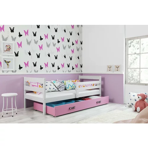 BMS Group Otroška postelja Eryk - 80x190 cm - bela/roza