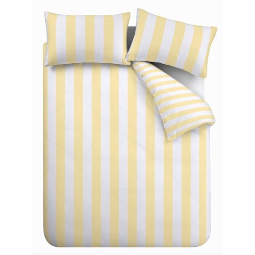Catherine Lansfield Rumena 3-delna posteljnina za zakonsko posteljo/podalj&scaron;ana 230x220 cm Cove Stripe &ndash; Cene