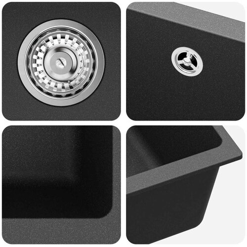  Lavabo - Umivaonik Crna 530 x 460 mm 80% kvarc i 20% smola Slike